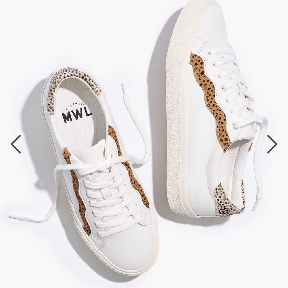 Madewell Sidewalk Low-Top Sneakers in Leather and Calf Hair